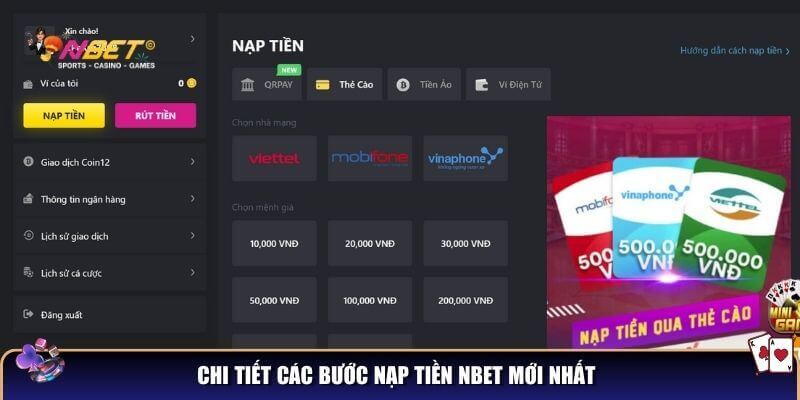 Chi tiết các bước nạp tiền NBET mới nhất