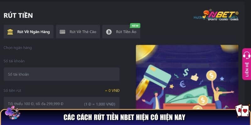 Các cách rút tiền NBET hiện có hiện nay